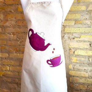 Delantal de cocina pintado a mano