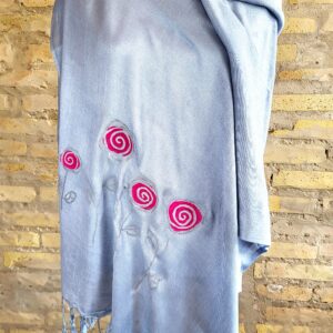 pañuelo pintado a mano, pashmina pintada a mano, hand painted pashmina, hand painted handkerchief