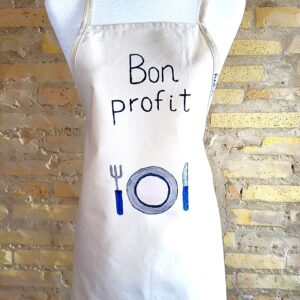Delantal de cocina pintado a mano