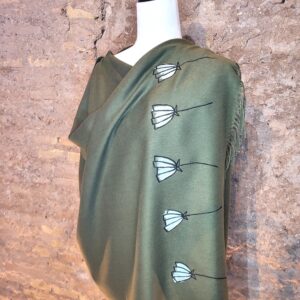 pañuelo pintado a mano, pashmina pintada a mano, hand painted pashmina