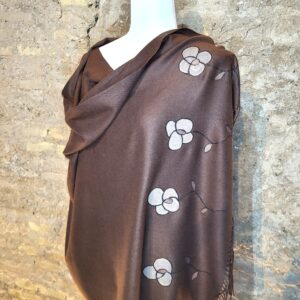 pañuelo pintado a mano, pashmina pintada a mano, hand painted pashmina