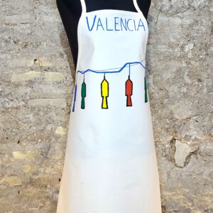 delantales pintados a mano, delantal fallero, delantal valencia, hand painted apron